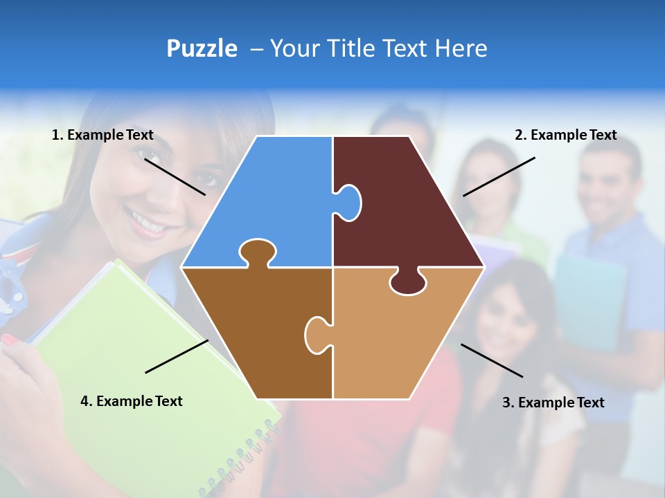 A Group Of People Standing In A Line Holding Folders PowerPoint Template