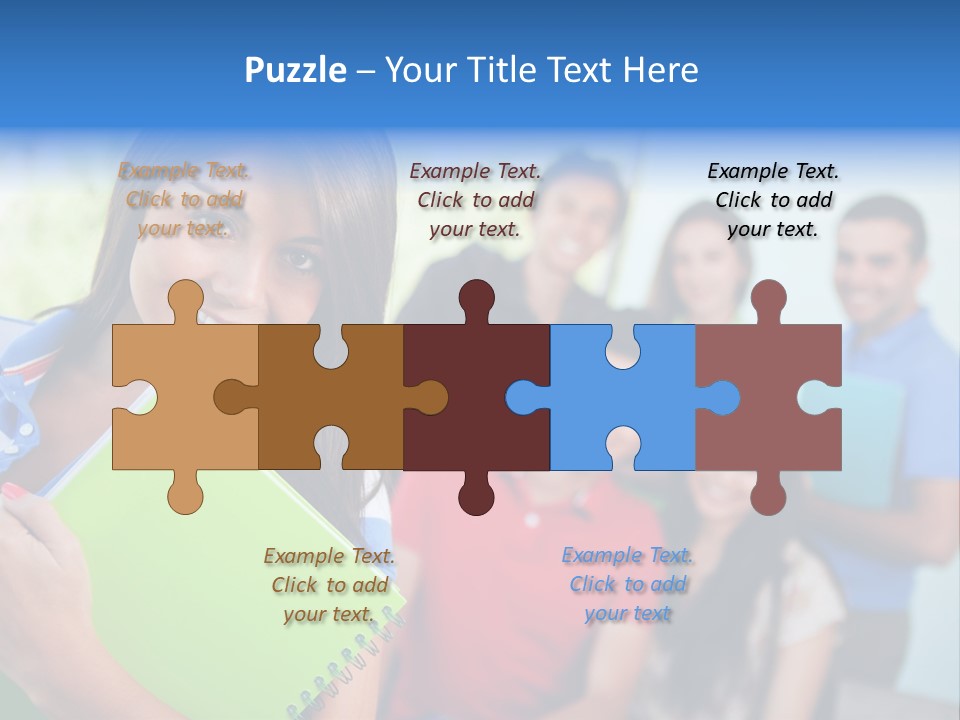 A Group Of People Standing In A Line Holding Folders PowerPoint Template