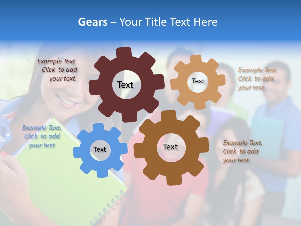 A Group Of People Standing In A Line Holding Folders PowerPoint Template