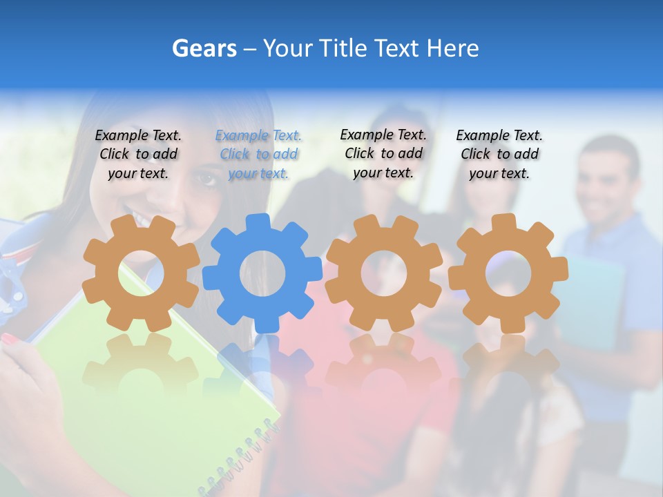 A Group Of People Standing In A Line Holding Folders PowerPoint Template