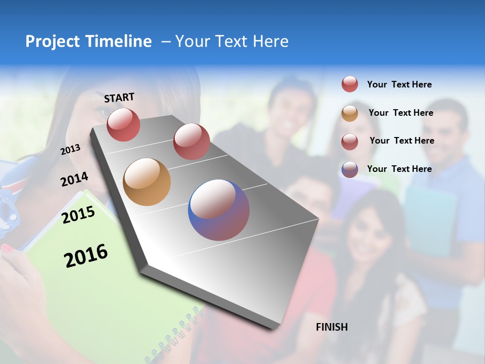 A Group Of People Standing In A Line Holding Folders PowerPoint Template