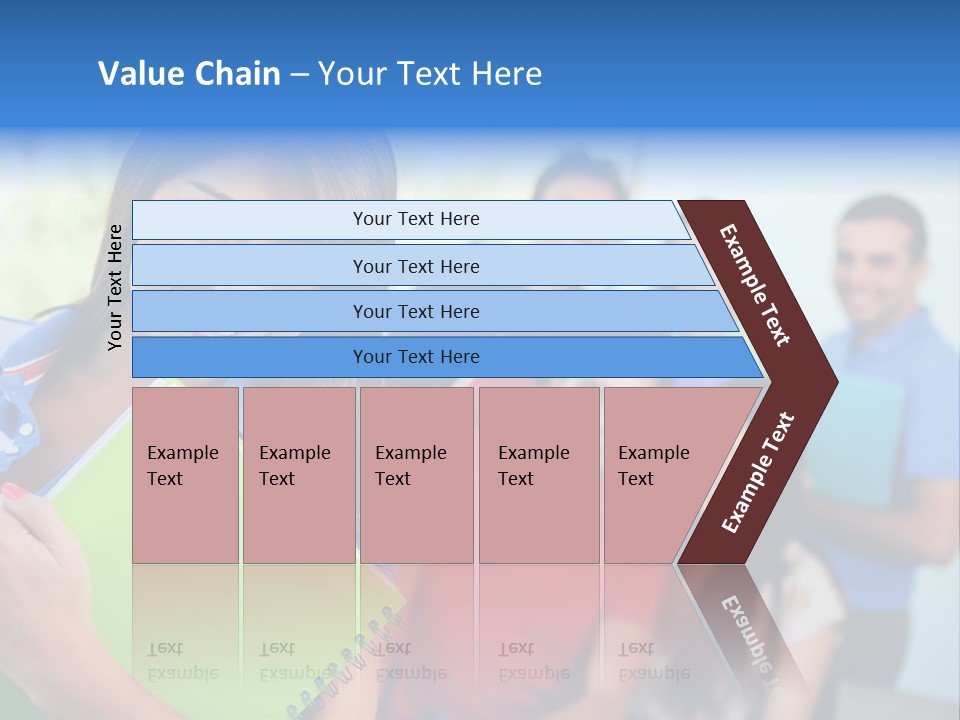 A Group Of People Standing In A Line Holding Folders PowerPoint Template