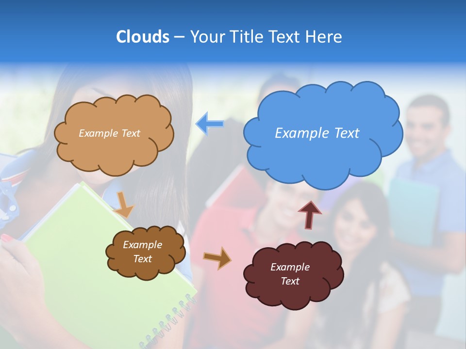 A Group Of People Standing In A Line Holding Folders PowerPoint Template