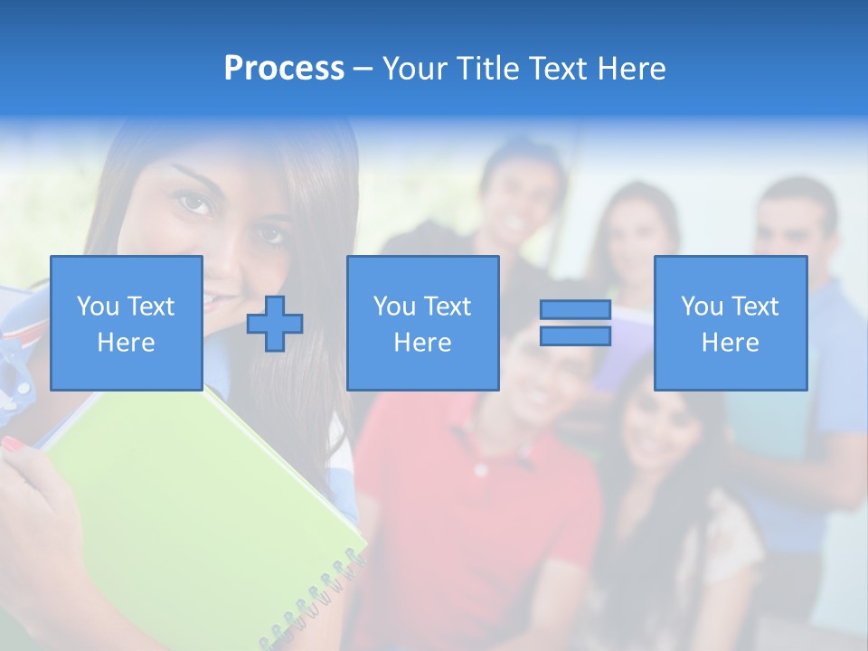 A Group Of People Standing In A Line Holding Folders PowerPoint Template