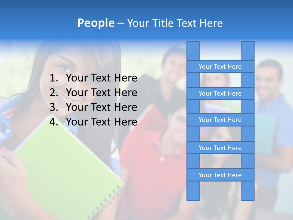 A Group Of People Standing In A Line Holding Folders PowerPoint Template