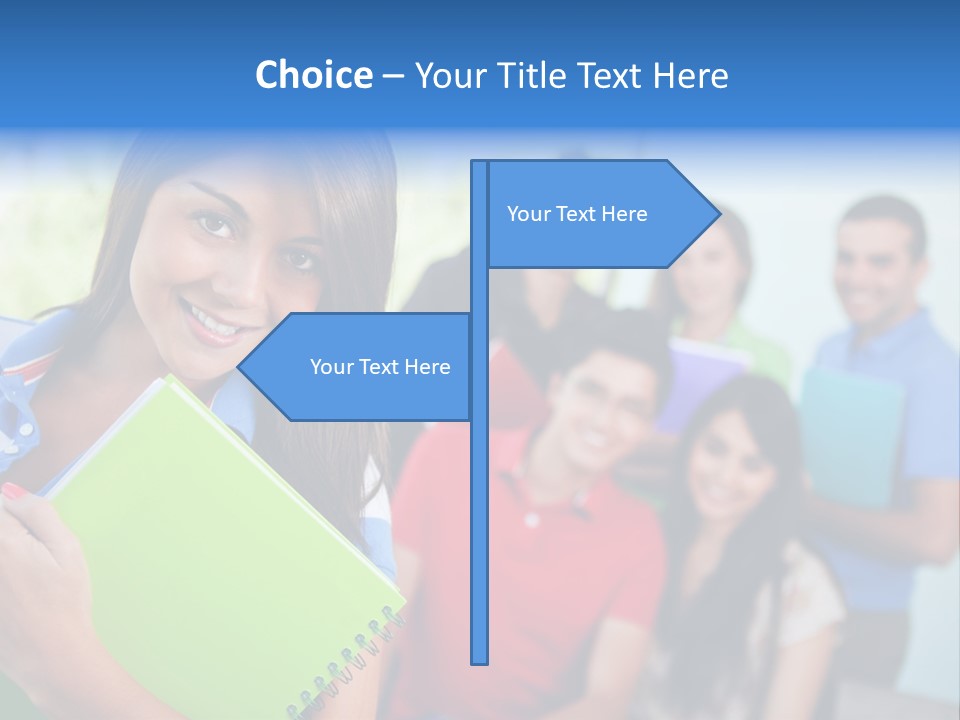 A Group Of People Standing In A Line Holding Folders PowerPoint Template