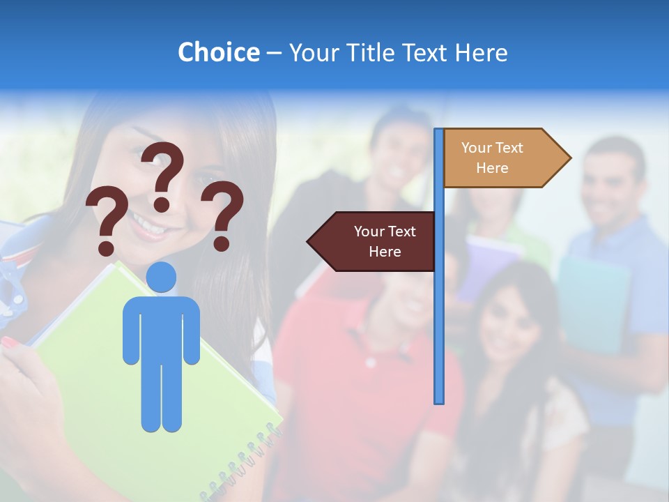 A Group Of People Standing In A Line Holding Folders PowerPoint Template