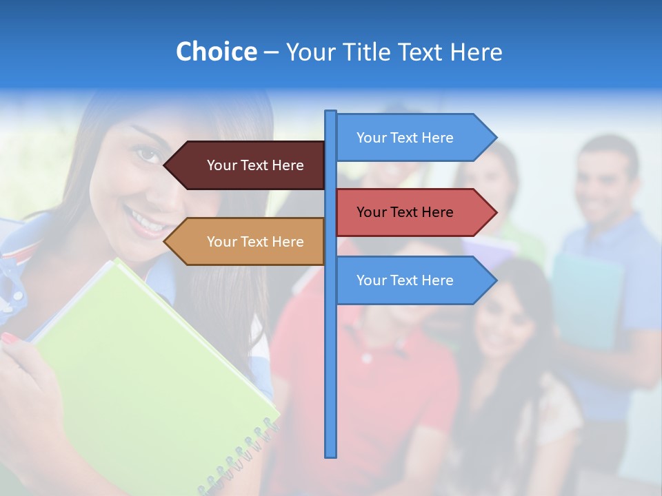 A Group Of People Standing In A Line Holding Folders PowerPoint Template