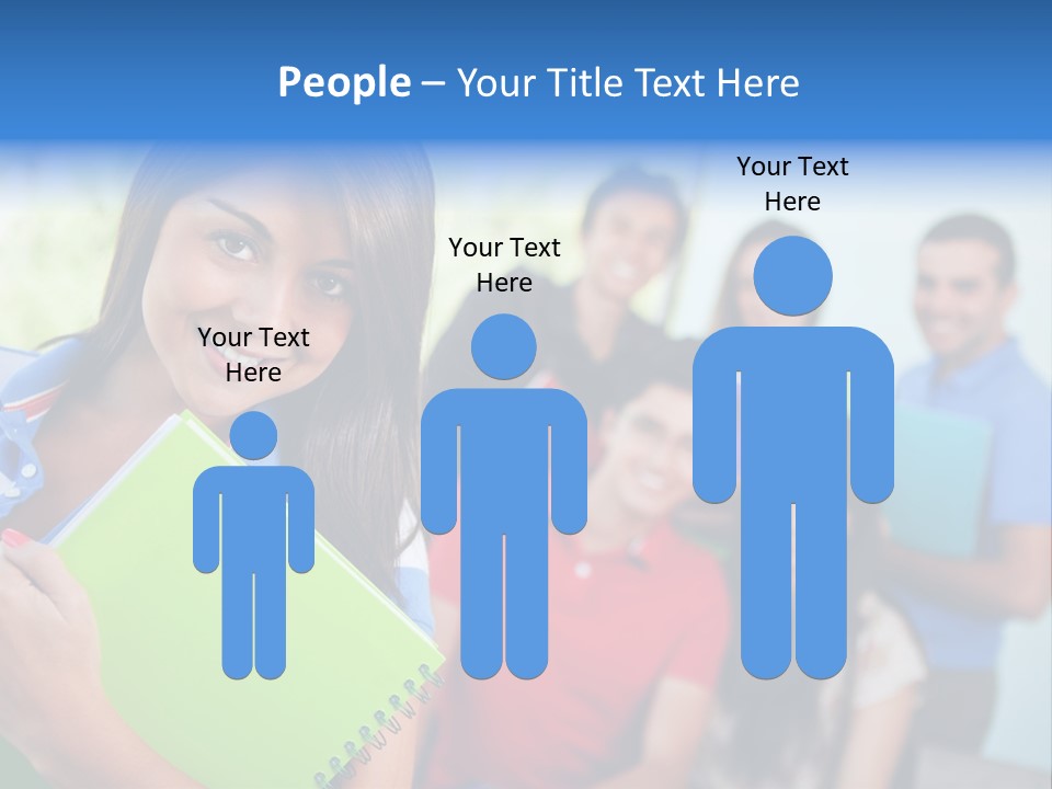 A Group Of People Standing In A Line Holding Folders PowerPoint Template