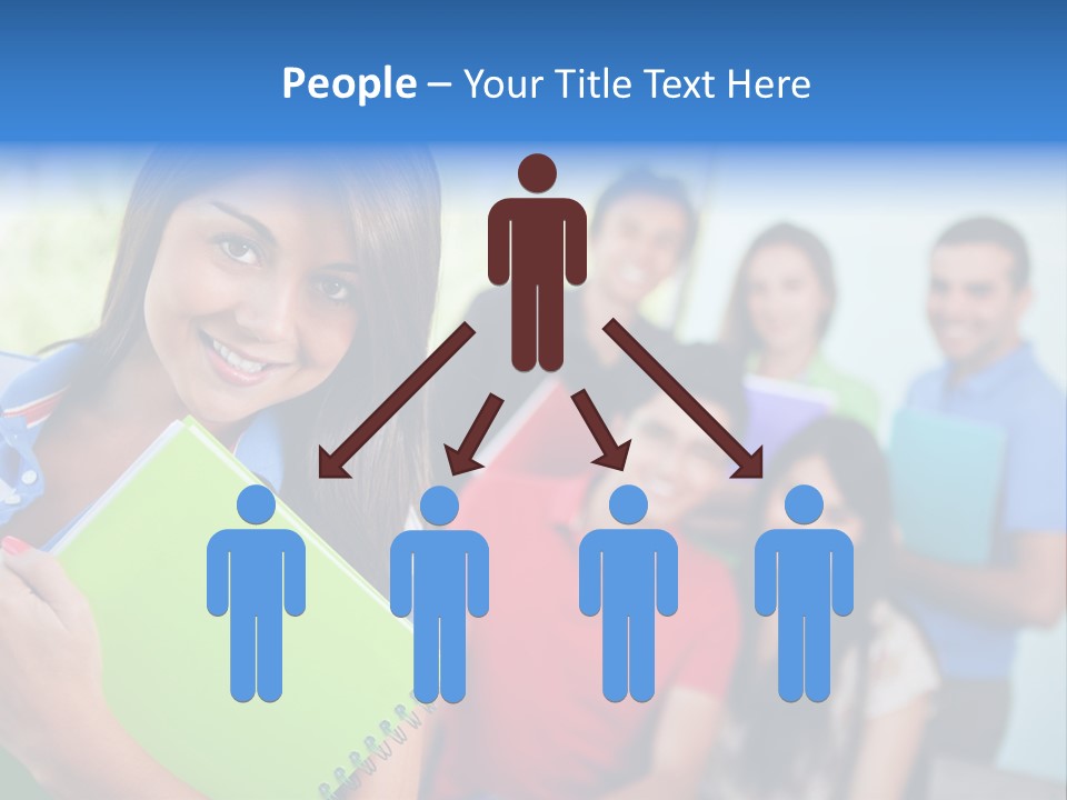 A Group Of People Standing In A Line Holding Folders PowerPoint Template