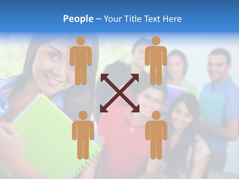 A Group Of People Standing In A Line Holding Folders PowerPoint Template
