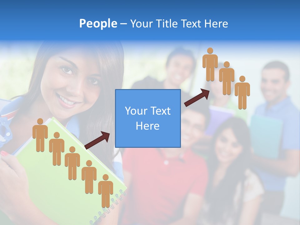 A Group Of People Standing In A Line Holding Folders PowerPoint Template