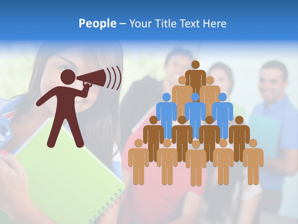 A Group Of People Standing In A Line Holding Folders PowerPoint Template
