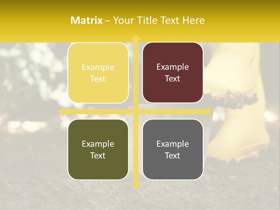 A Person In Yellow Rubber Boots Digging In The Dirt With A Shovel PowerPoint Template