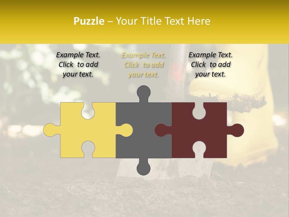 A Person In Yellow Rubber Boots Digging In The Dirt With A Shovel PowerPoint Template