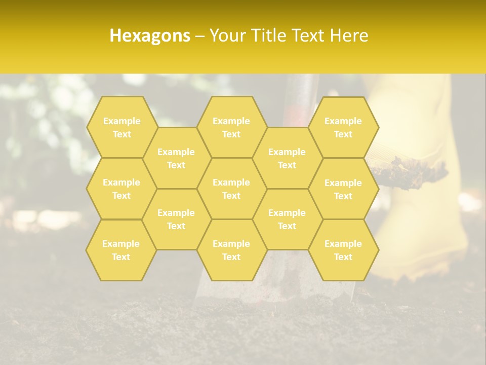 A Person In Yellow Rubber Boots Digging In The Dirt With A Shovel PowerPoint Template