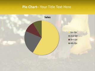 A Person In Yellow Rubber Boots Digging In The Dirt With A Shovel PowerPoint Template