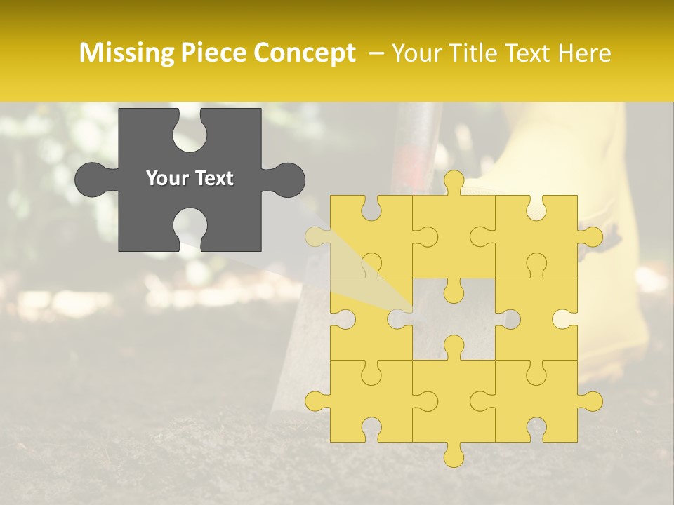 A Person In Yellow Rubber Boots Digging In The Dirt With A Shovel PowerPoint Template