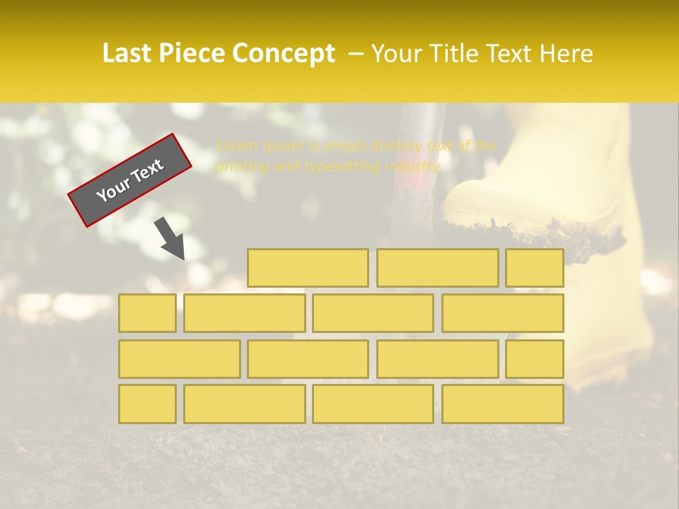 A Person In Yellow Rubber Boots Digging In The Dirt With A Shovel PowerPoint Template