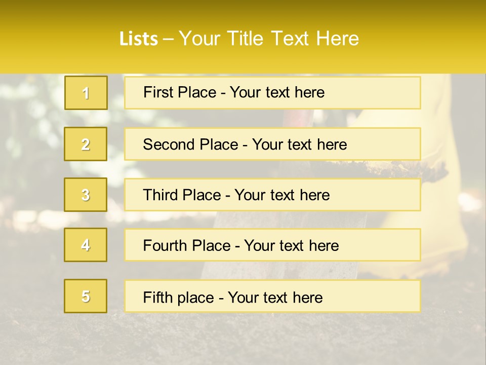 A Person In Yellow Rubber Boots Digging In The Dirt With A Shovel PowerPoint Template