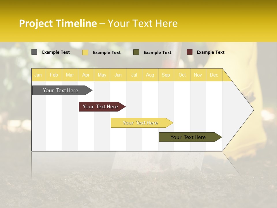 A Person In Yellow Rubber Boots Digging In The Dirt With A Shovel PowerPoint Template