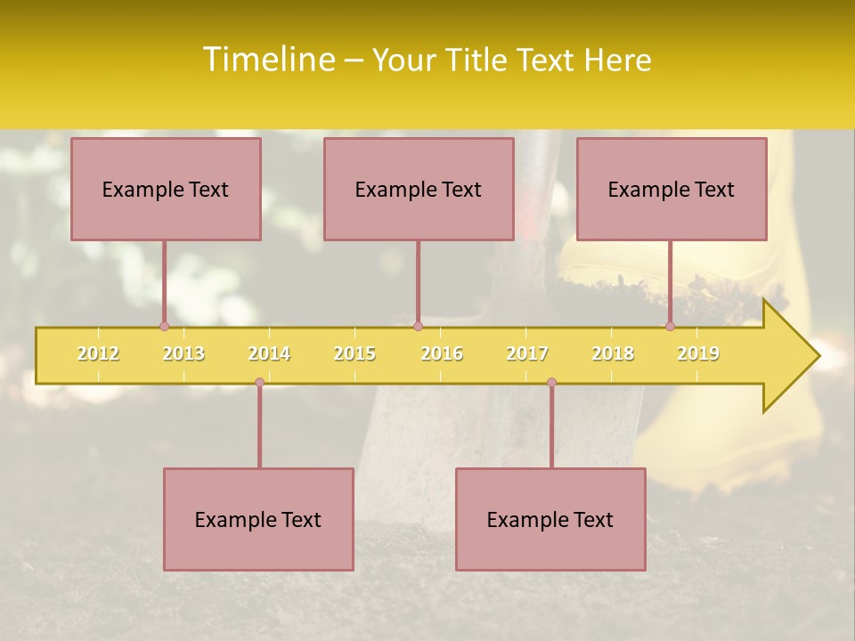 A Person In Yellow Rubber Boots Digging In The Dirt With A Shovel PowerPoint Template