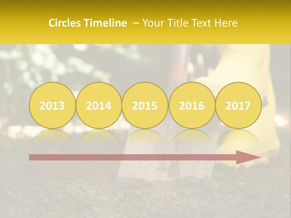 A Person In Yellow Rubber Boots Digging In The Dirt With A Shovel PowerPoint Template