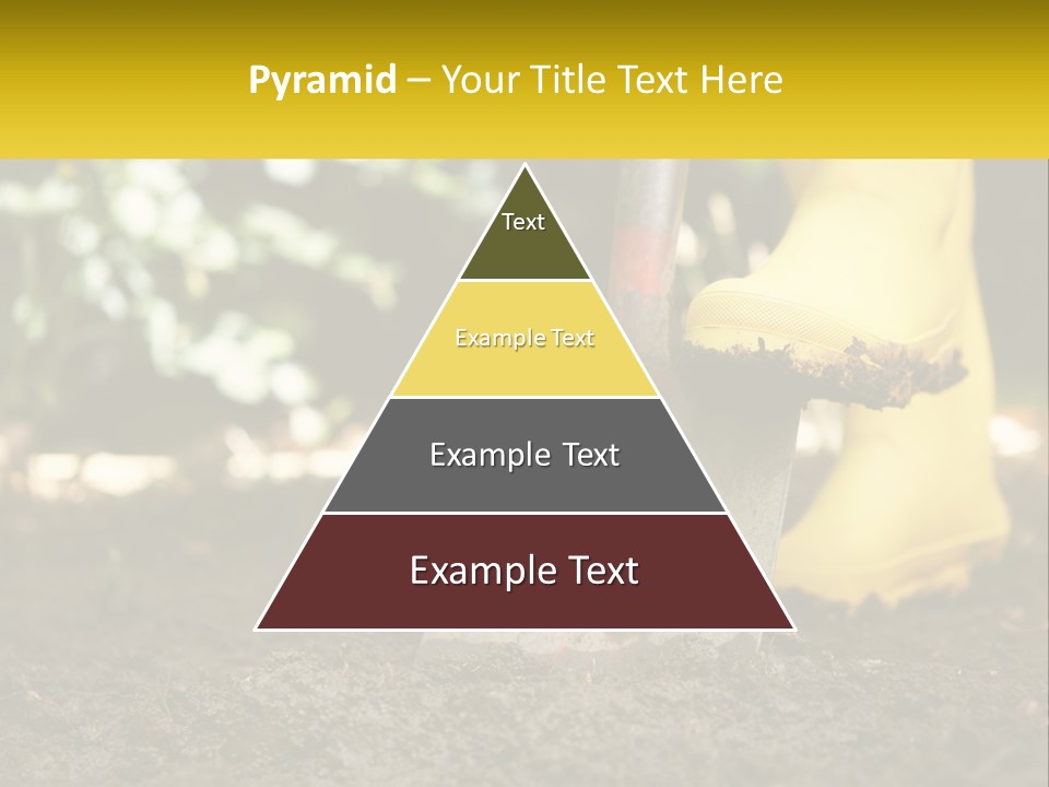 A Person In Yellow Rubber Boots Digging In The Dirt With A Shovel PowerPoint Template