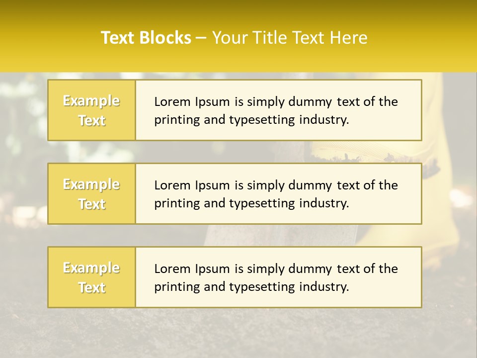 A Person In Yellow Rubber Boots Digging In The Dirt With A Shovel PowerPoint Template