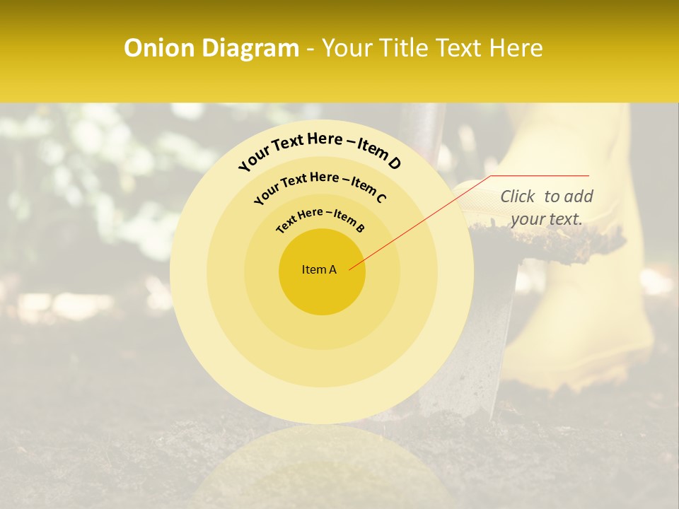A Person In Yellow Rubber Boots Digging In The Dirt With A Shovel PowerPoint Template