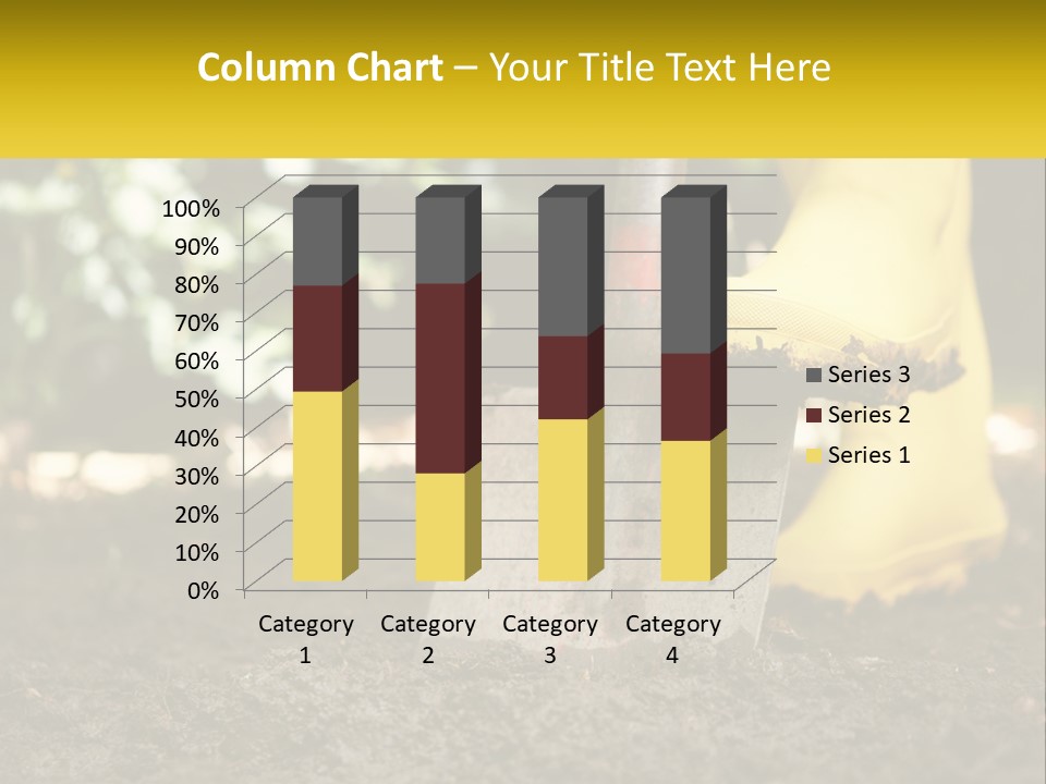 A Person In Yellow Rubber Boots Digging In The Dirt With A Shovel PowerPoint Template