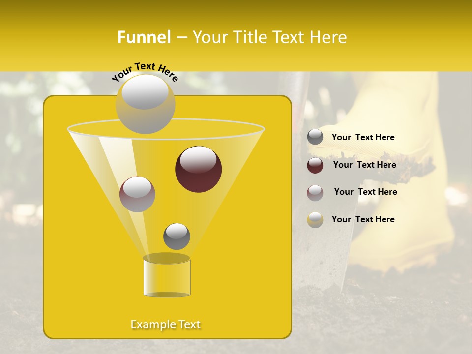 A Person In Yellow Rubber Boots Digging In The Dirt With A Shovel PowerPoint Template