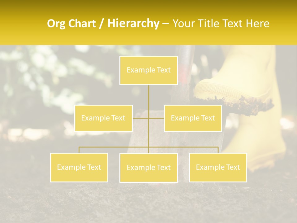 A Person In Yellow Rubber Boots Digging In The Dirt With A Shovel PowerPoint Template