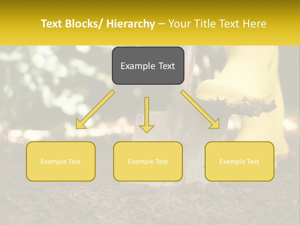 A Person In Yellow Rubber Boots Digging In The Dirt With A Shovel PowerPoint Template