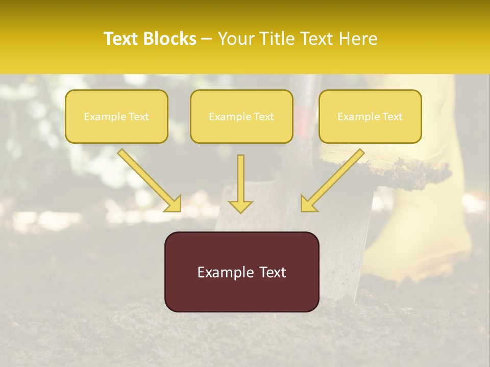 A Person In Yellow Rubber Boots Digging In The Dirt With A Shovel PowerPoint Template