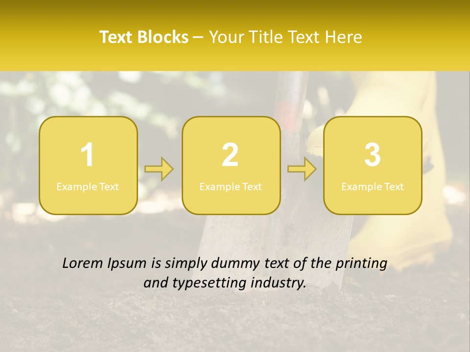 A Person In Yellow Rubber Boots Digging In The Dirt With A Shovel PowerPoint Template