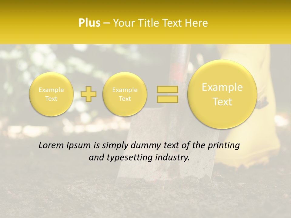 A Person In Yellow Rubber Boots Digging In The Dirt With A Shovel PowerPoint Template
