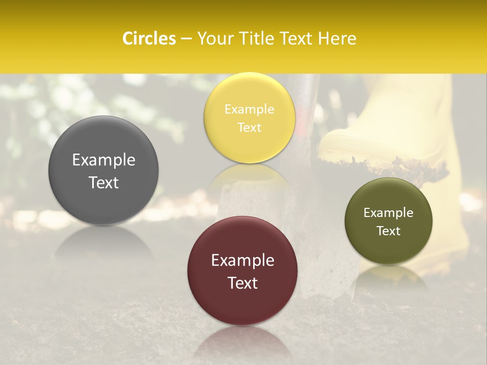 A Person In Yellow Rubber Boots Digging In The Dirt With A Shovel PowerPoint Template