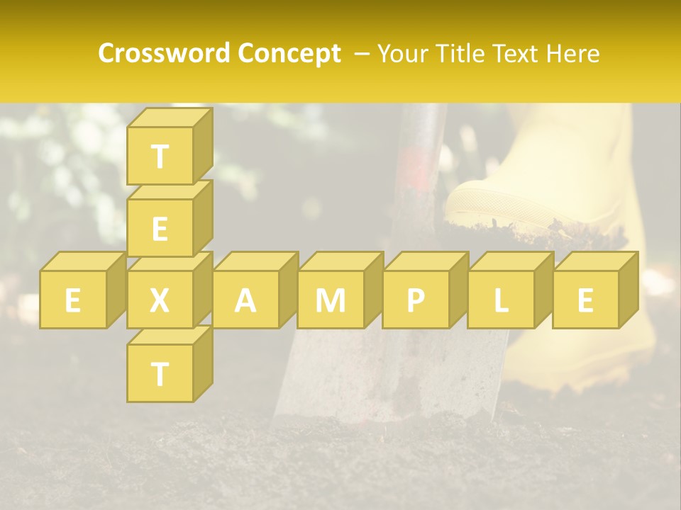A Person In Yellow Rubber Boots Digging In The Dirt With A Shovel PowerPoint Template