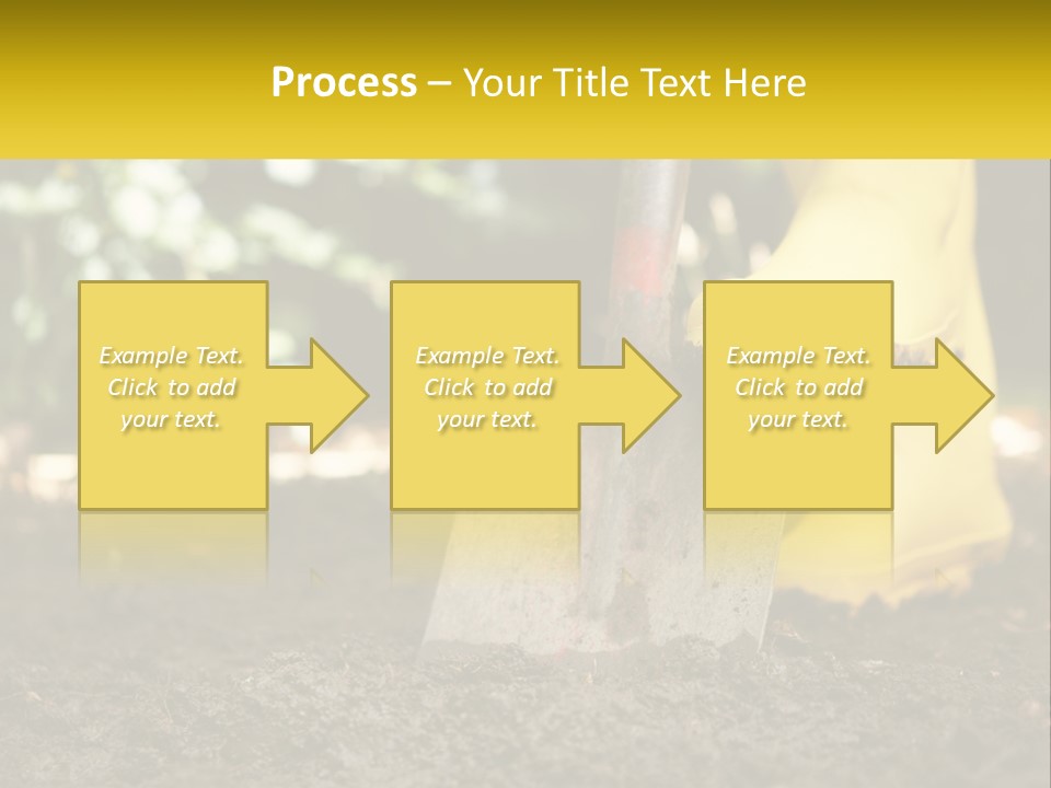 A Person In Yellow Rubber Boots Digging In The Dirt With A Shovel PowerPoint Template