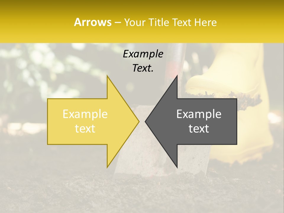 A Person In Yellow Rubber Boots Digging In The Dirt With A Shovel PowerPoint Template