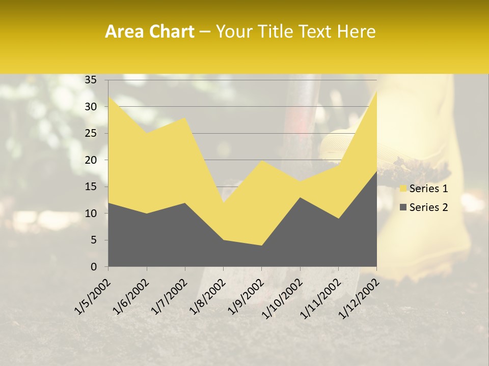 A Person In Yellow Rubber Boots Digging In The Dirt With A Shovel PowerPoint Template
