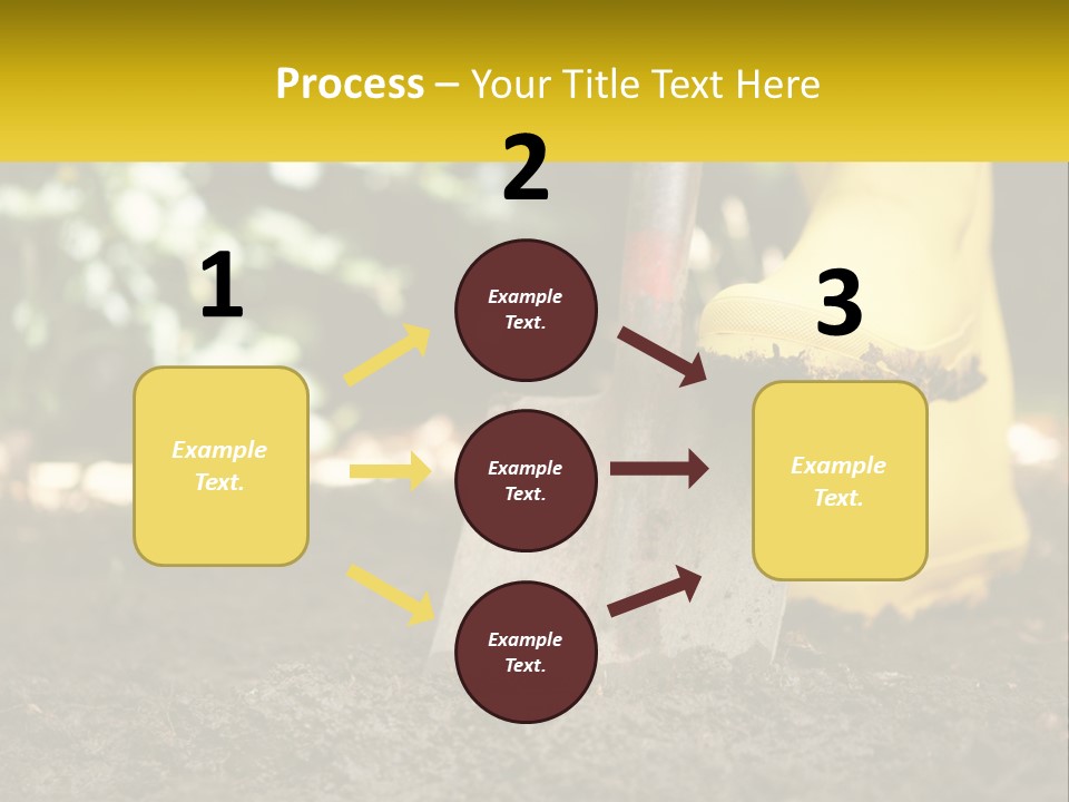 A Person In Yellow Rubber Boots Digging In The Dirt With A Shovel PowerPoint Template