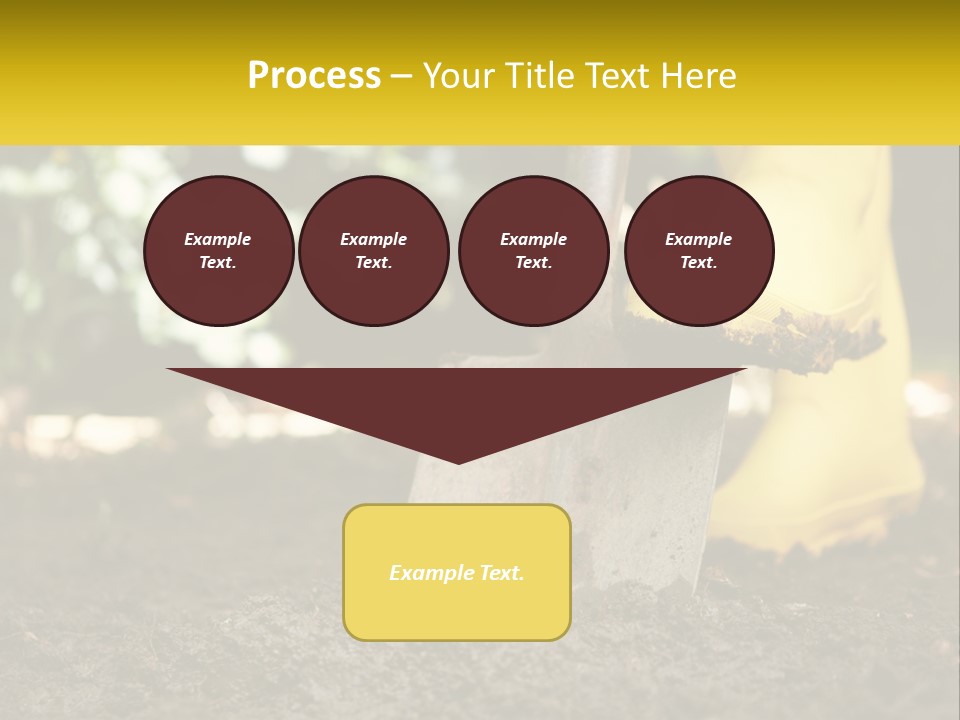 A Person In Yellow Rubber Boots Digging In The Dirt With A Shovel PowerPoint Template