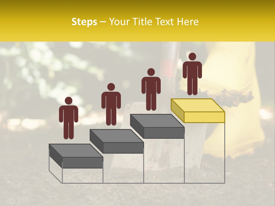 A Person In Yellow Rubber Boots Digging In The Dirt With A Shovel PowerPoint Template
