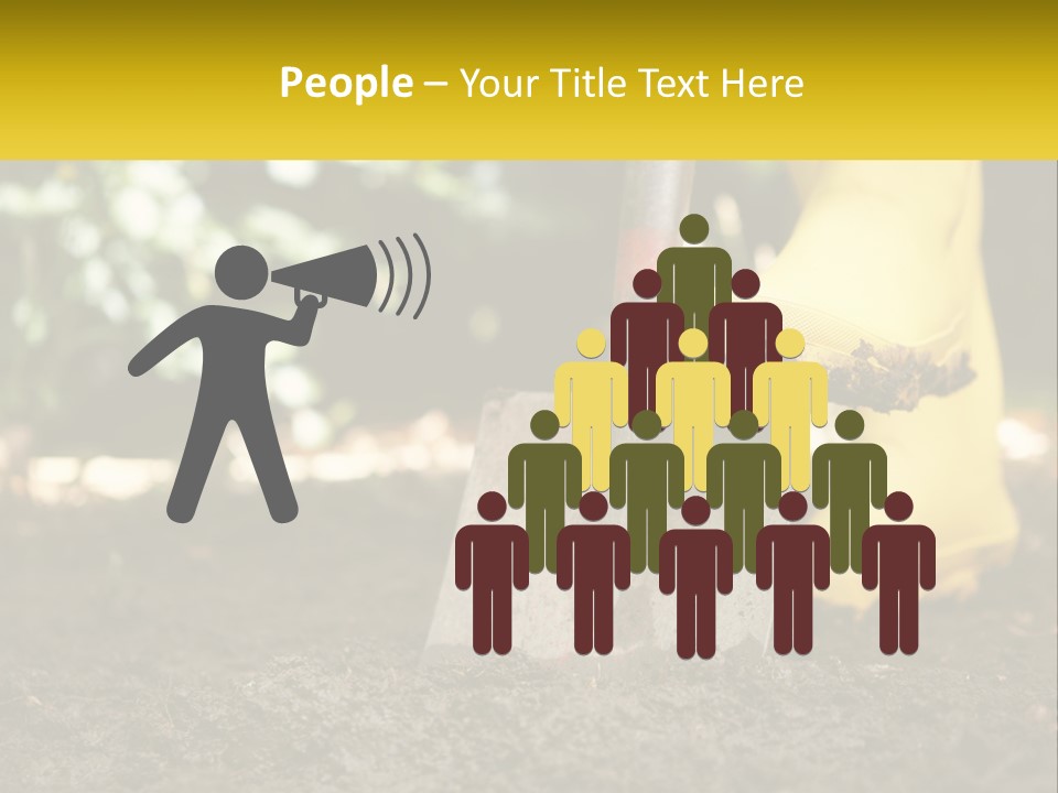 A Person In Yellow Rubber Boots Digging In The Dirt With A Shovel PowerPoint Template