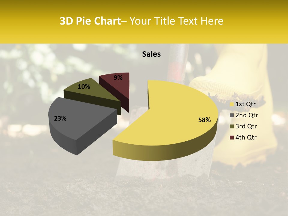 A Person In Yellow Rubber Boots Digging In The Dirt With A Shovel PowerPoint Template
