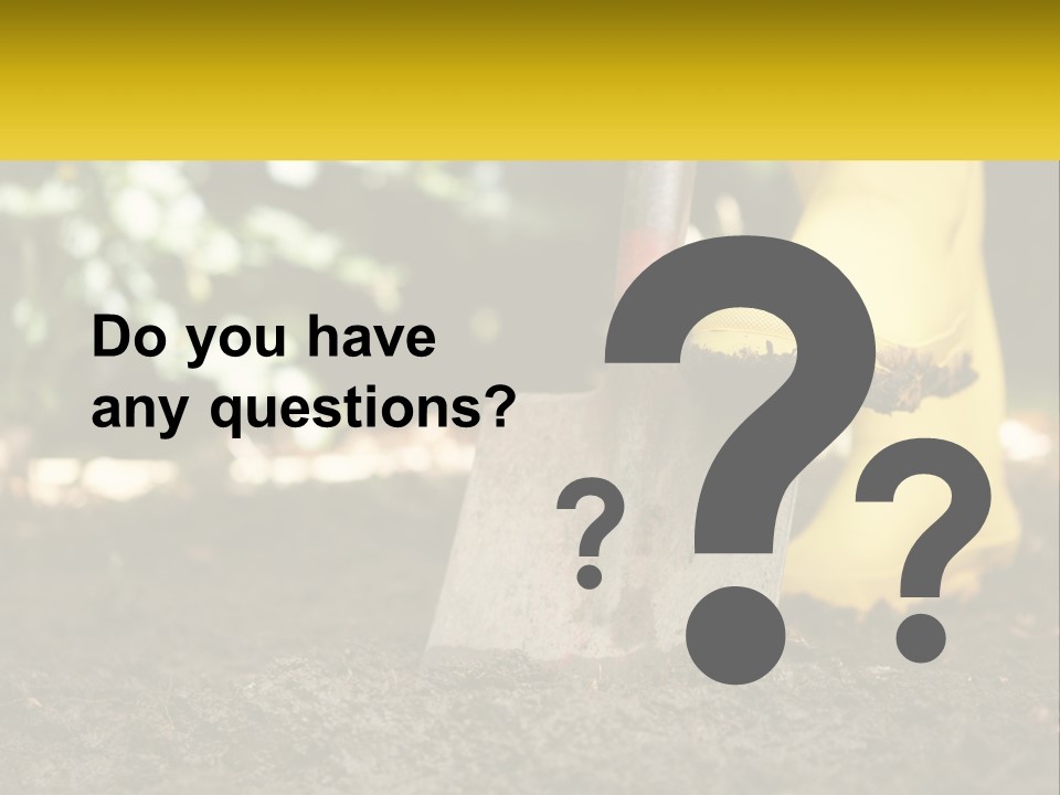 A Person In Yellow Rubber Boots Digging In The Dirt With A Shovel PowerPoint Template