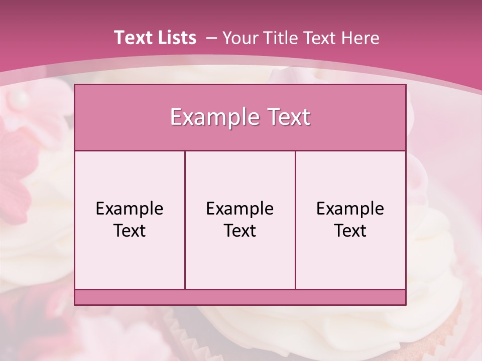 Two Cupcakes With White Frosting And A Pink Flower On Top PowerPoint Template