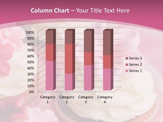 Two Cupcakes With White Frosting And A Pink Flower On Top PowerPoint Template